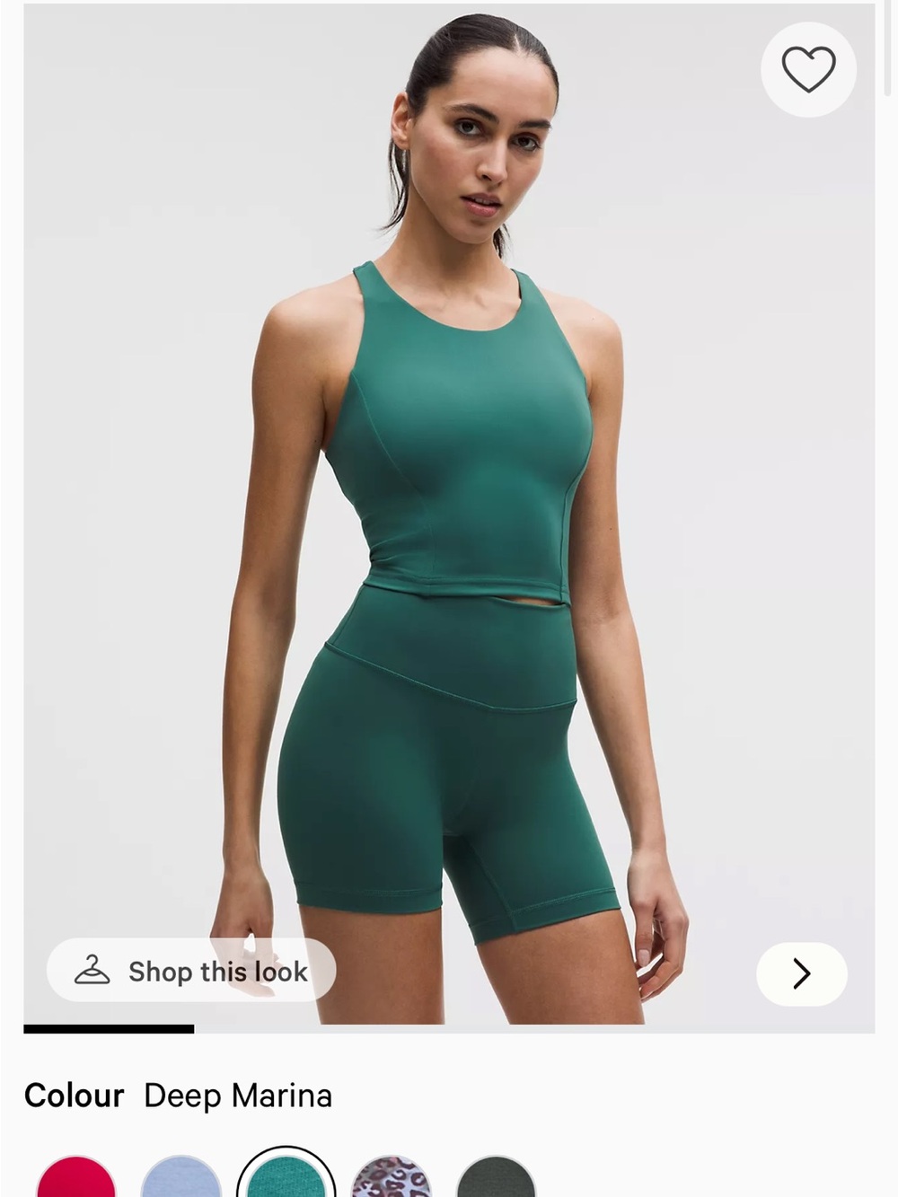 lululemon athletica Deep Marina Green Racerback Crop Top